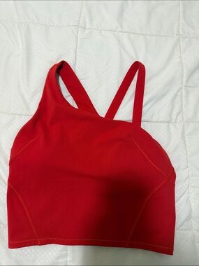 Lulu's Red Athletic Cropped Sports Bra Top